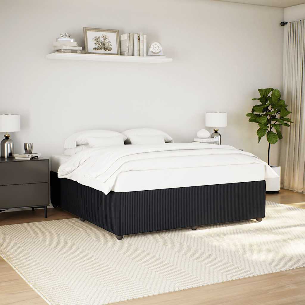 Estrutura de cama sem colchão 200x200 cm veludo preto