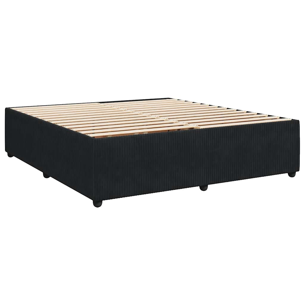 Estrutura de cama sem colchão 200x200 cm veludo preto
