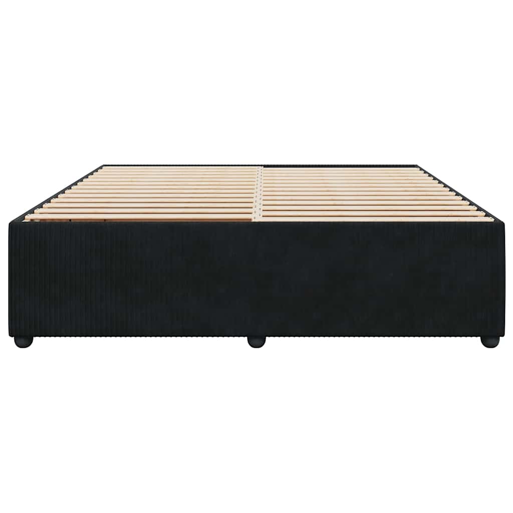 Estrutura de cama sem colchão 200x200 cm veludo preto
