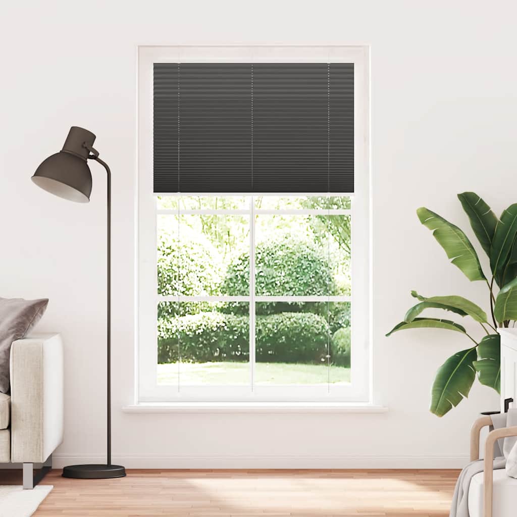 Preto plissada cega 120x200 cm largura tecido 119,4cm poliéster