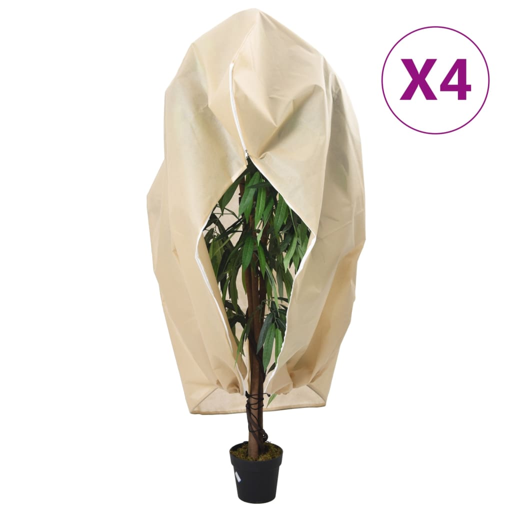 Coberturas para plantas com fecho 4 pcs 70 g/m² 3,14x2,5 m