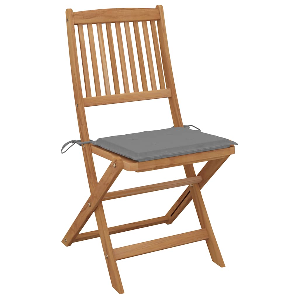Cadeiras de jardim dobráveis c/ almofadões 2 pcs acácia maciça
