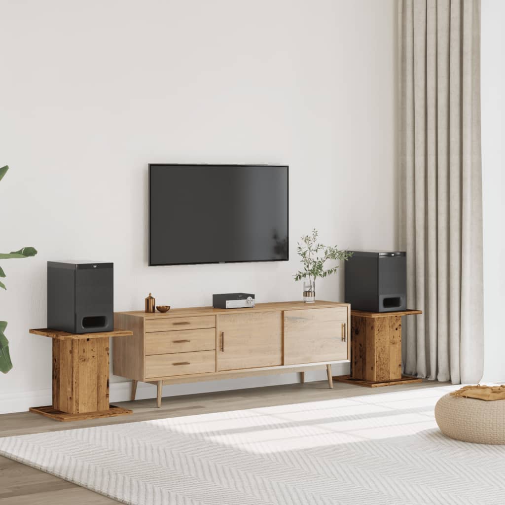 Suportes de colunas 2 pcs derivados de madeira madeira velha