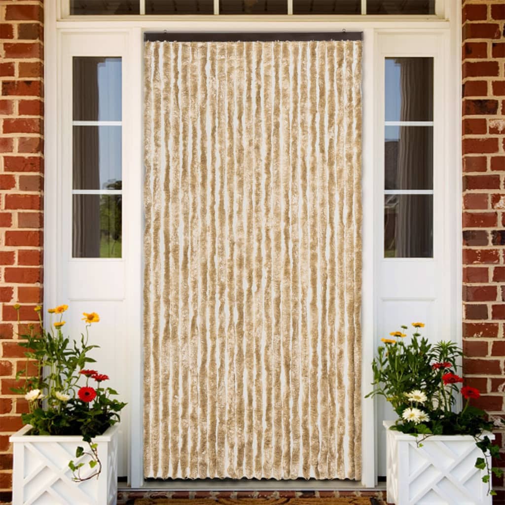 Cortina anti-insetos 100x200 cm chenille bege