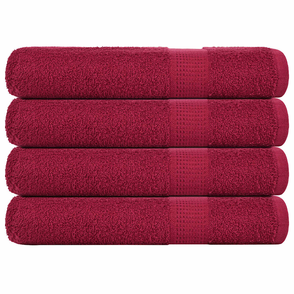 Toalhas de sauna frogn 4 pcs 80x200 cm 360 g/m² bordéus