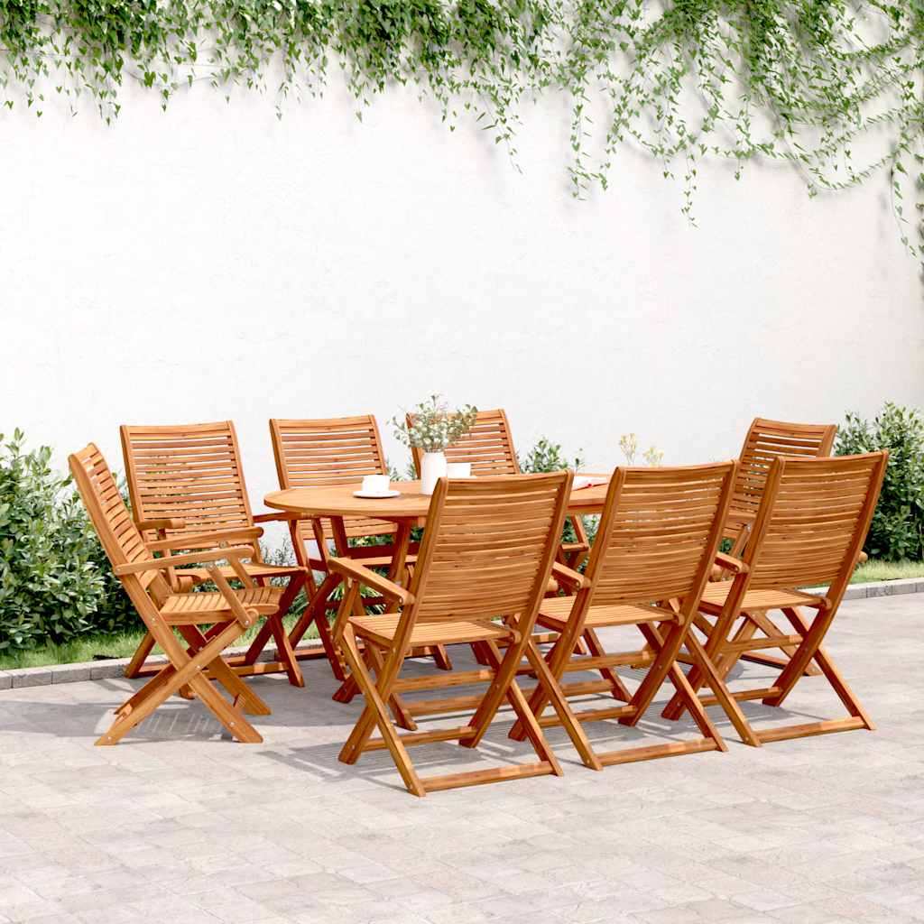 Cadeiras de jardim dobráveis 8 pcs 57x66x95 cm acácia maciça