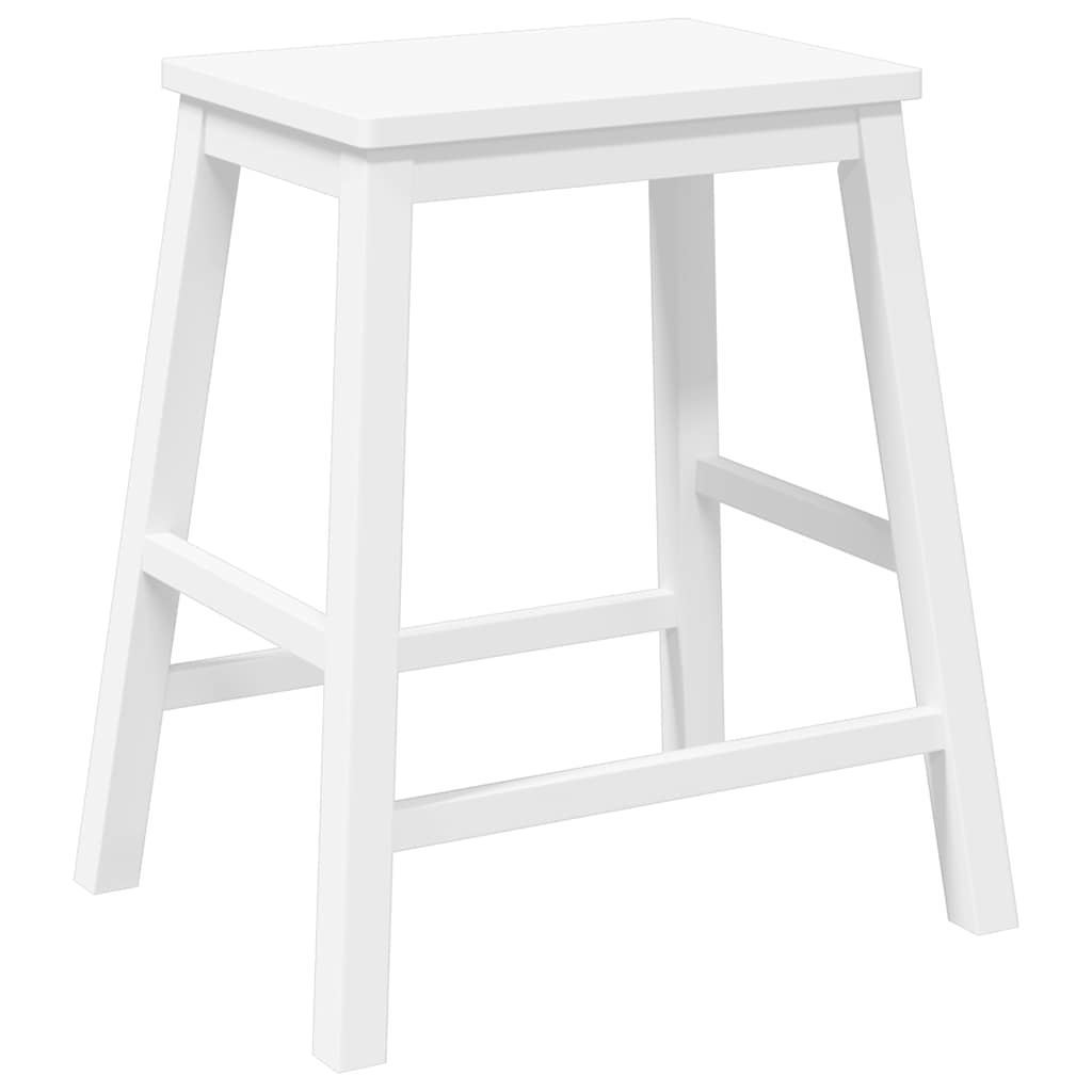 Cadeiras de bar 2 pcs madeira de seringueira maciça branco