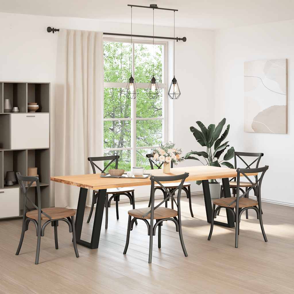 Pés de mesa de jantar em forma de u, 2 peças, preto, 60x(72-73) cm, aço