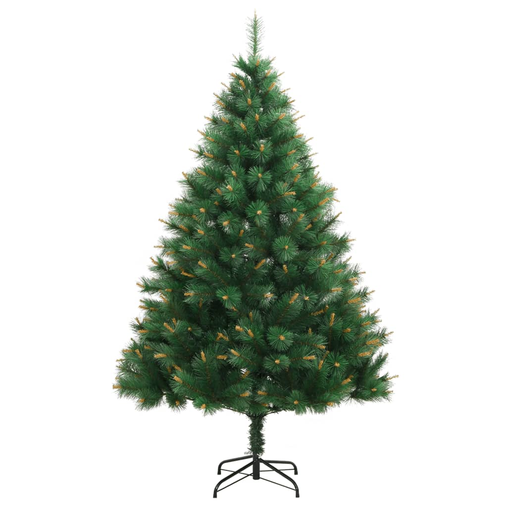 Árvore de natal artificial articulada com suporte 210 cm