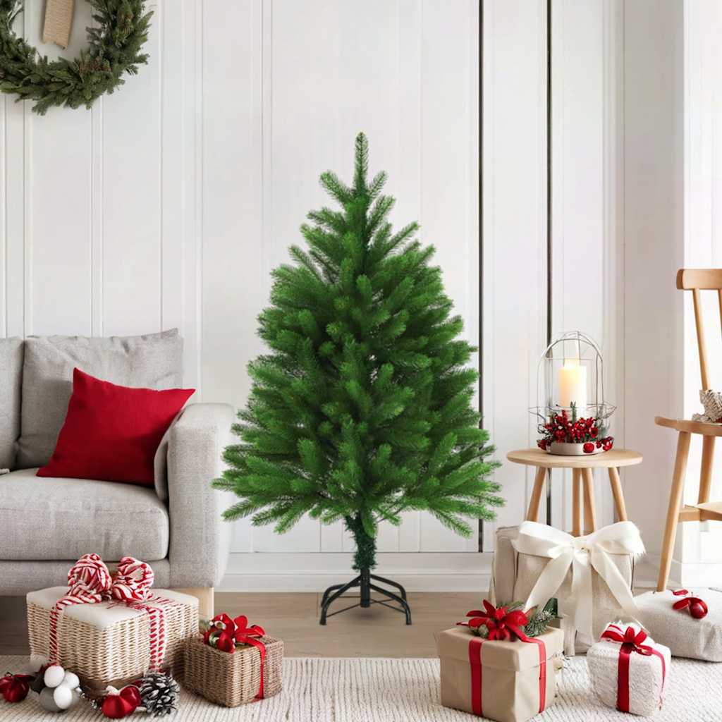 Árvore de natal artificial agulhas realistas 120 cm verde