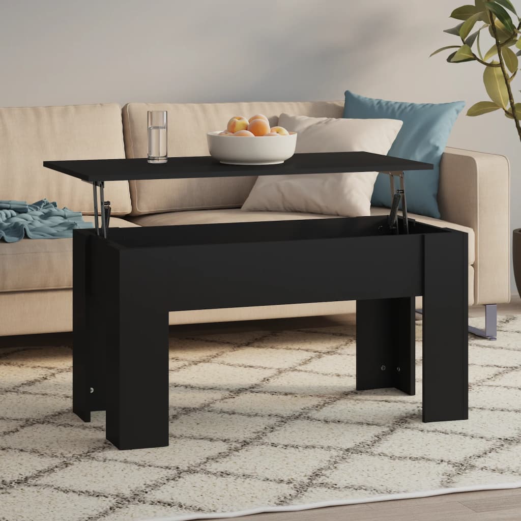 Mesa de centro 101x49x52 cm madeira processada preto