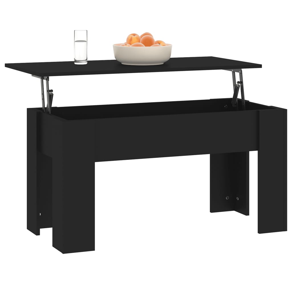 Mesa de centro 101x49x52 cm madeira processada preto