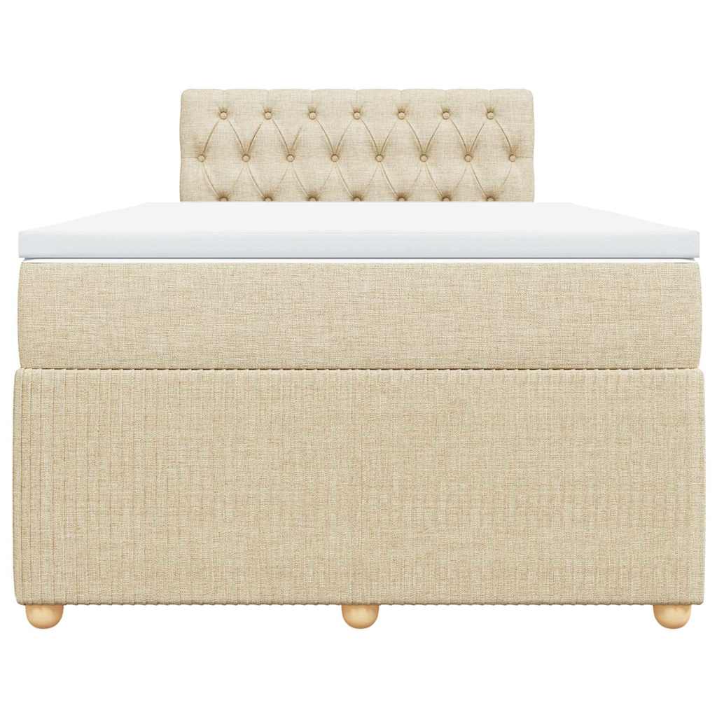 Cama boxspring com colchão 120x190 cm tecido cor creme