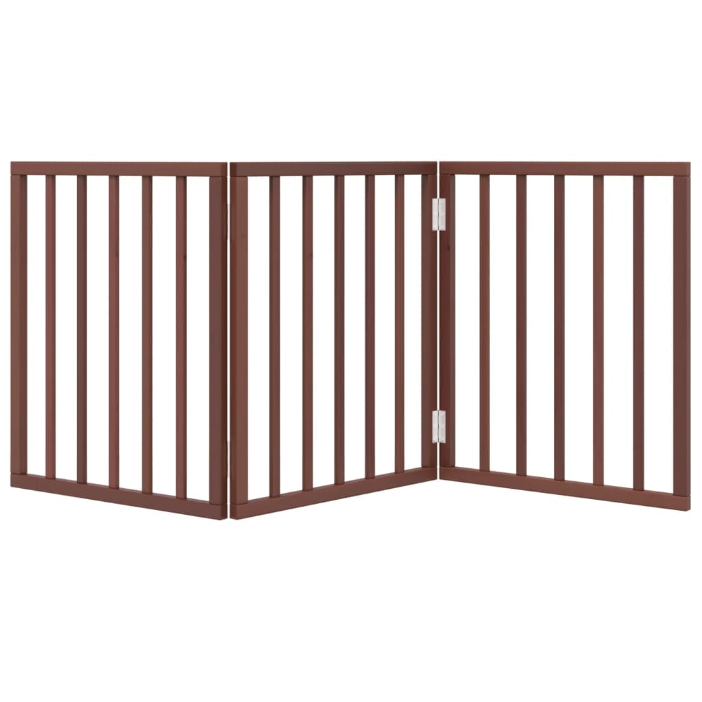 Portão para cães dobrável 3 painéis 150 cm álamo castanho