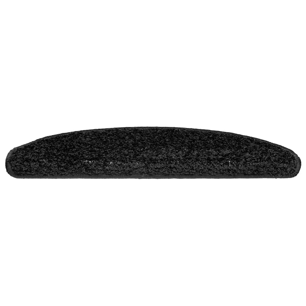 Tapetes de escada 20 peças 65x21x4 cm pretos semicirculares grandes