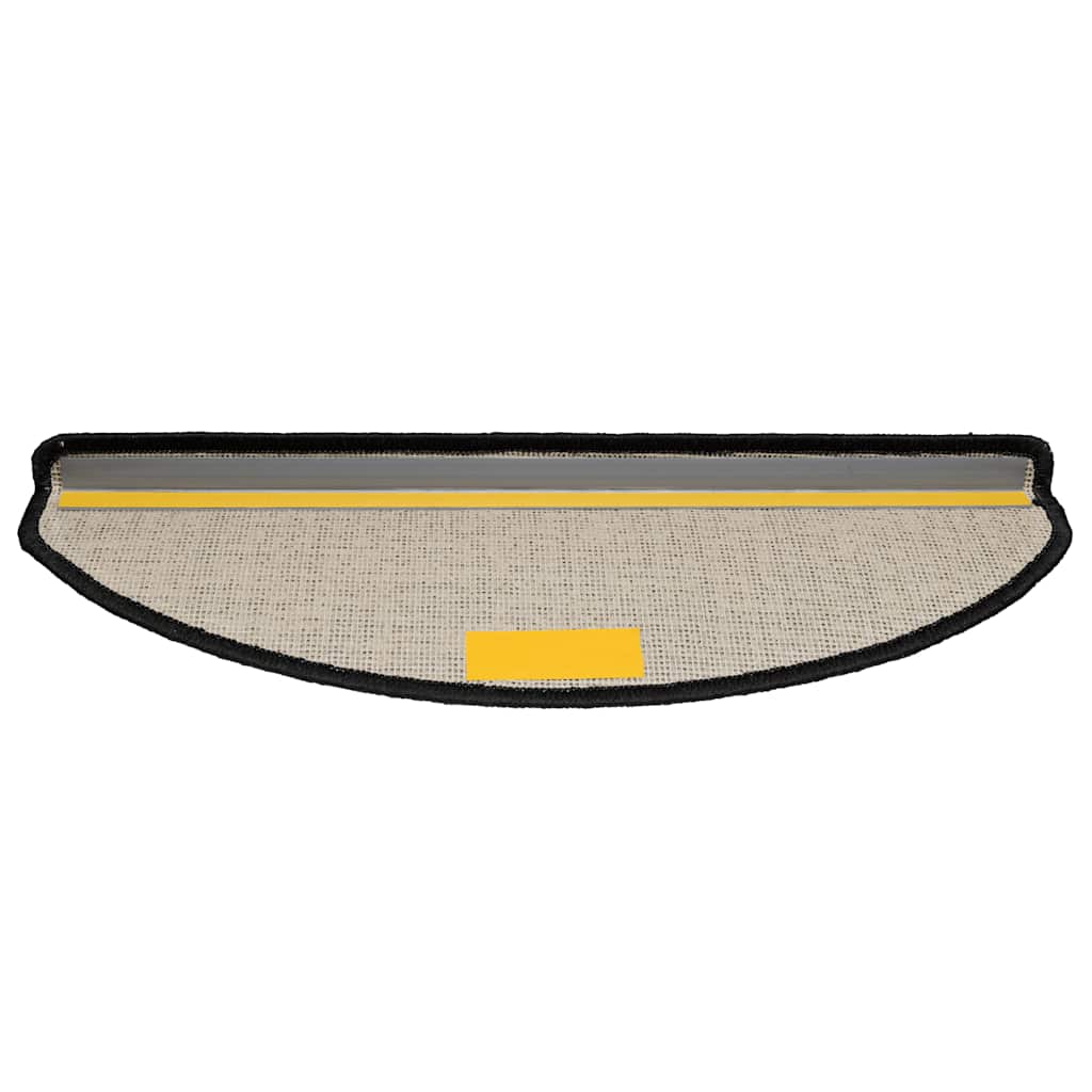 Tapetes de escada 20 peças 65x21x4 cm pretos semicirculares grandes