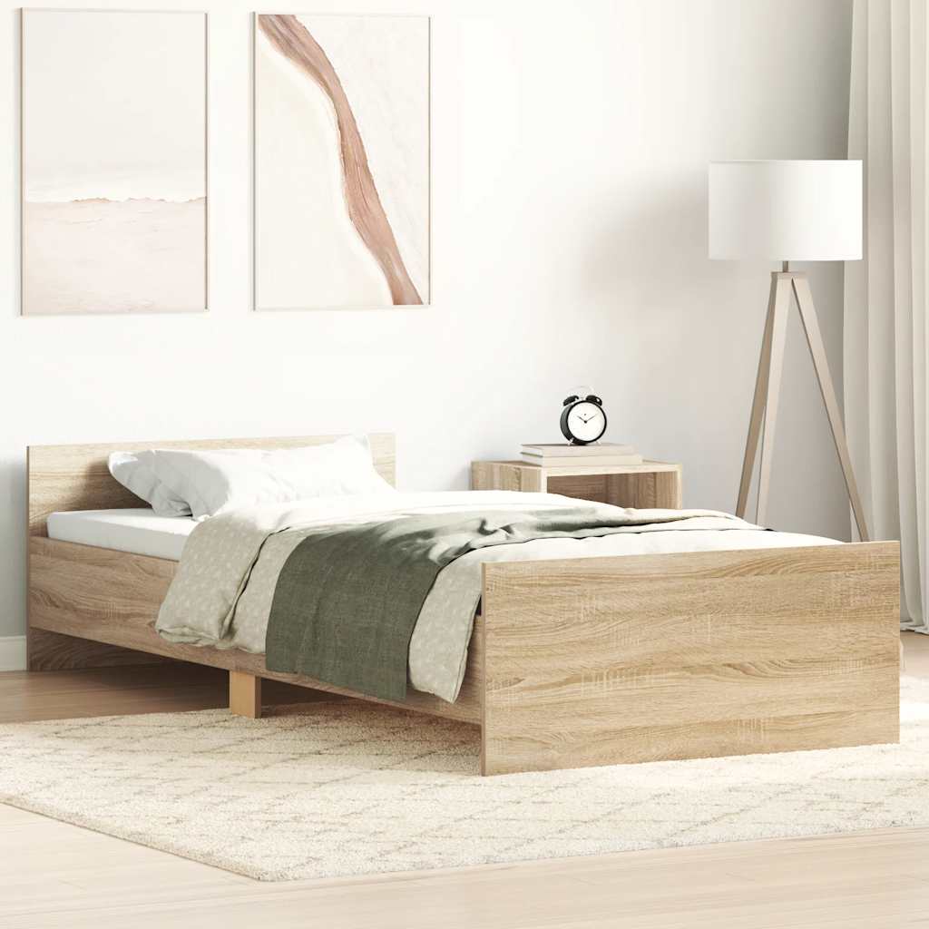 Estrutura cama s/ colchão derivados de madeira carvalho sonoma