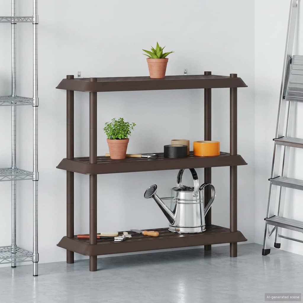 Unidade de estante 3 níveis 100 x 40 x 96 cm PP castanho