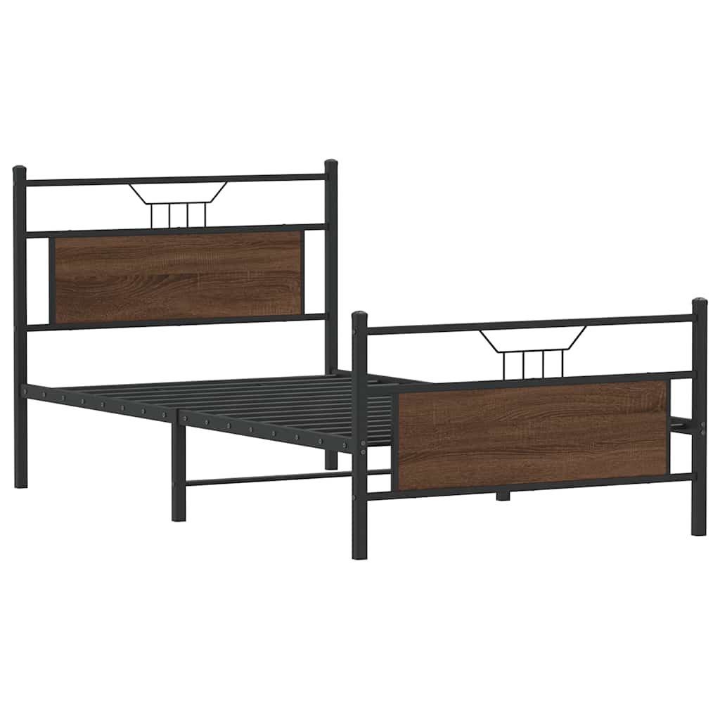 Estrutura cama s/ colchão derivados madeira carvalho castanho
