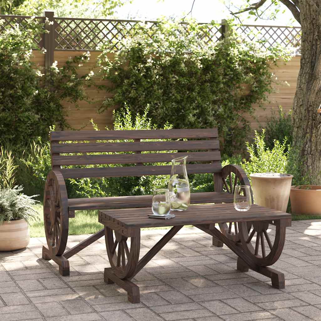 2 Pcs conjunto lounge de jardim madeira de abeto maciça