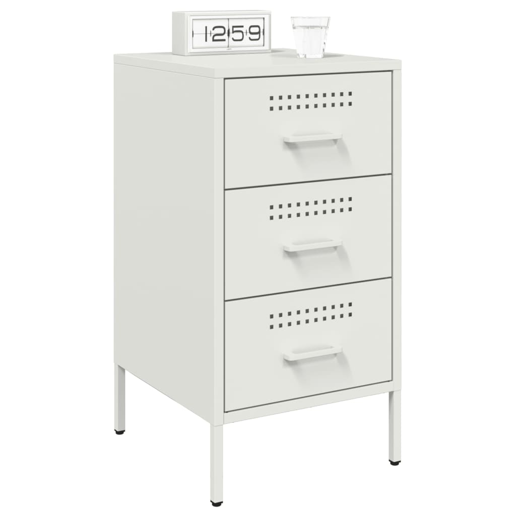 Mesa de cabeceira 36x39x68 cm aço branco