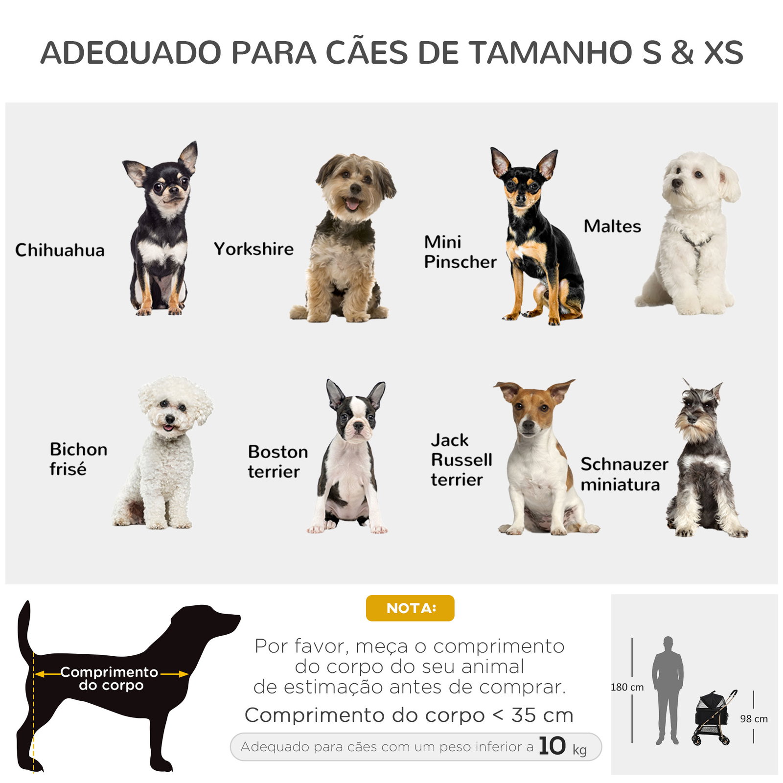 Carrinho para animais de estimação 3 em 1 dobrável com bolsa de transporte cesta de armazenamento e travão 82x49,5x98cm preto