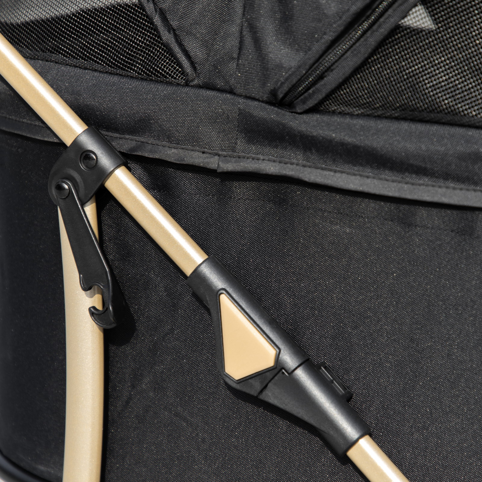 Carrinho para animais de estimação 3 em 1 dobrável com bolsa de transporte cesta de armazenamento e travão 82x49,5x98cm preto