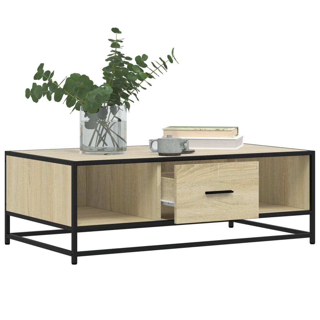 Mesa de centro 100x57x35cm deriv. madeira/metal carvalho sonoma