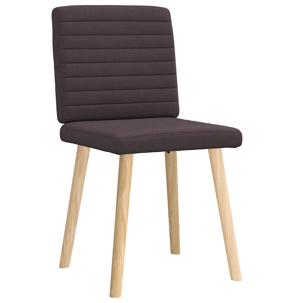 Cadeiras de jantar 2 pcs tecido castanho-escuro