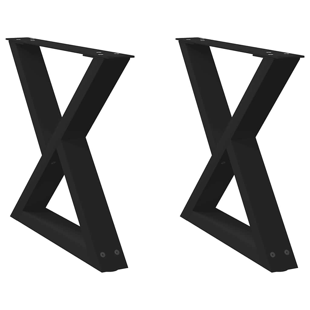 Pés para mesa de centro 2 peças preto 60x(42-43,3) cm aço