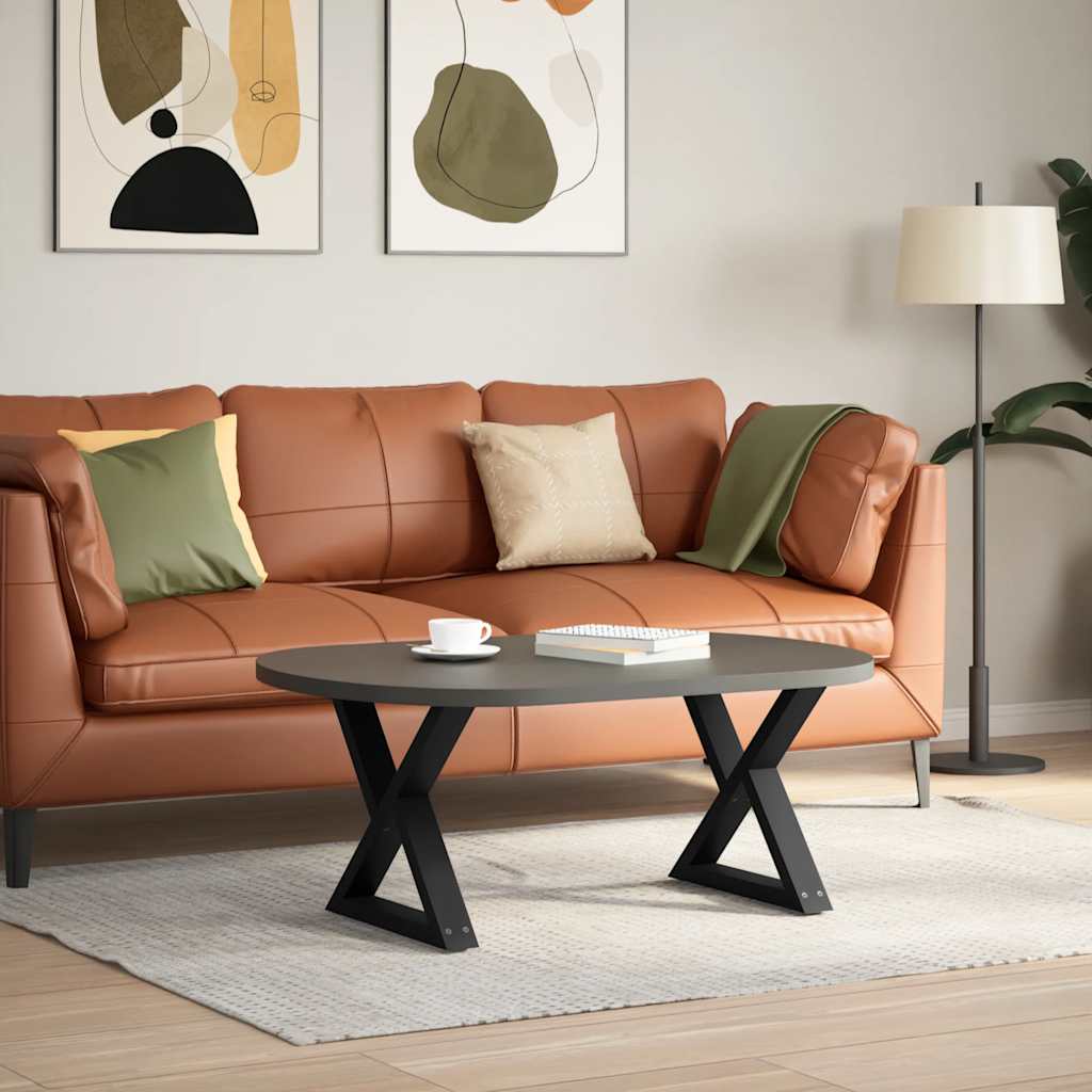 Pés para mesa de centro 2 peças preto 60x(42-43,3) cm aço