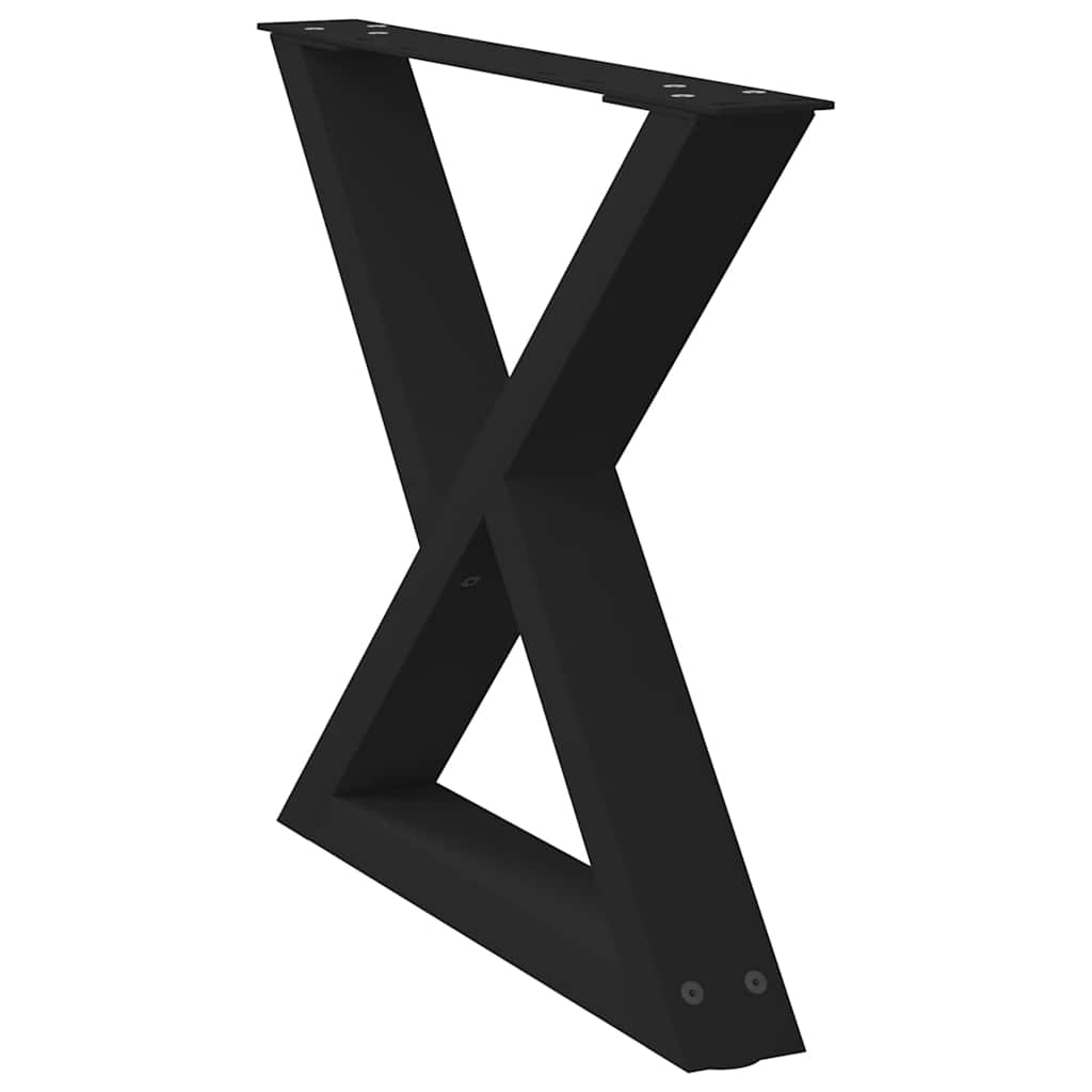 Pés para mesa de centro 2 peças preto 60x(42-43,3) cm aço