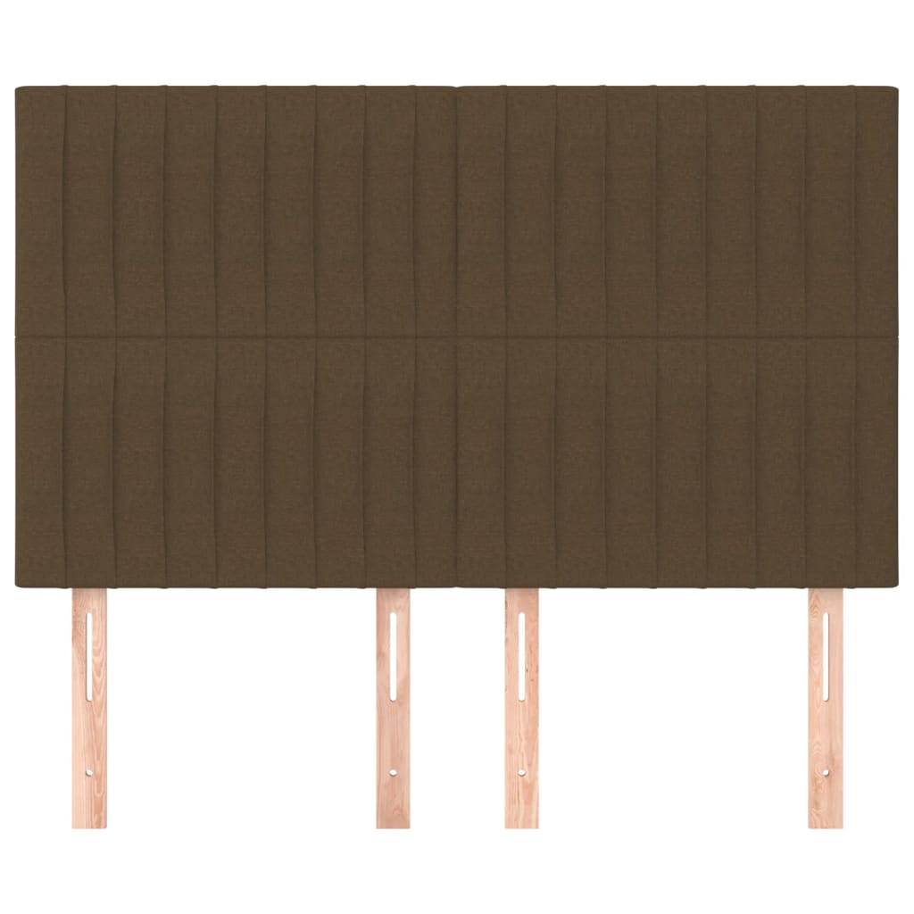 Cabeceira castanho escuro 144x5x118/128 cm tecido