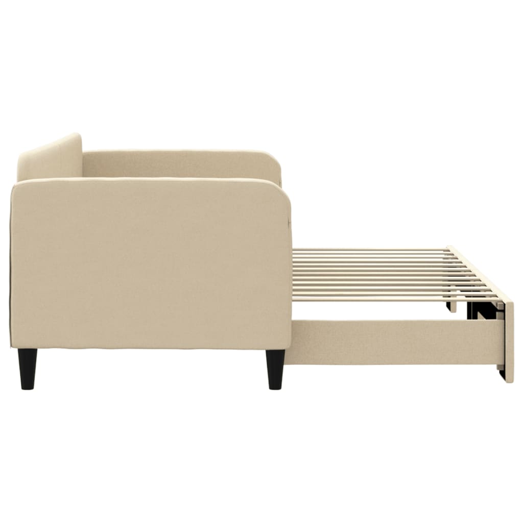 Sofá-cama com gavetão 80x200 cm tecido cor creme