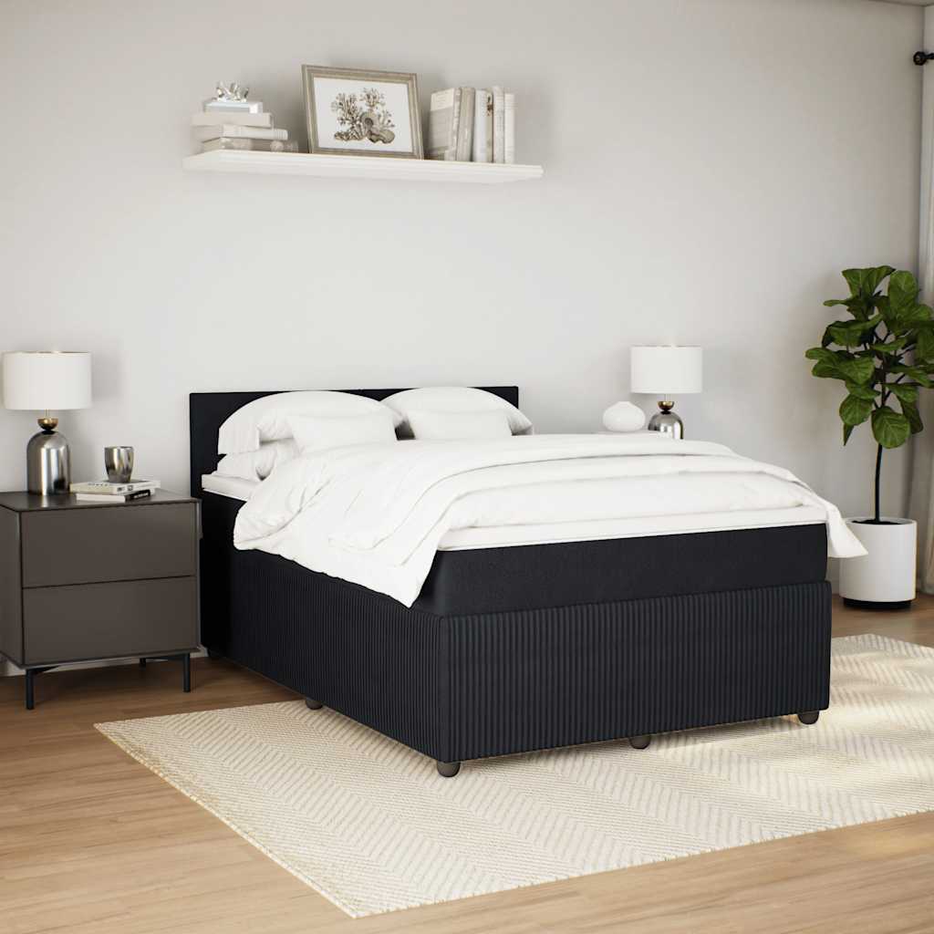 Cama com molas/colchão 140x200 cm veludo preto