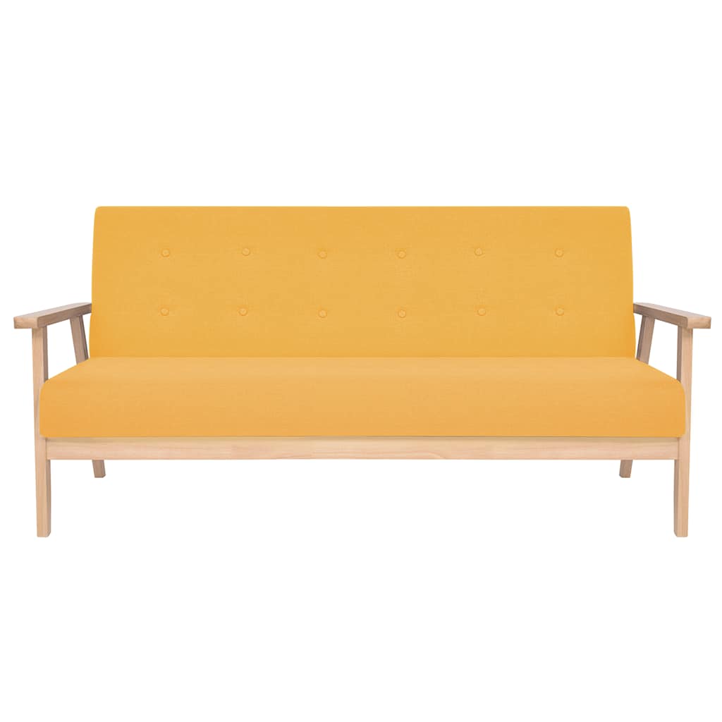 Conjunto de sofás 2 pcs tecido amarelo