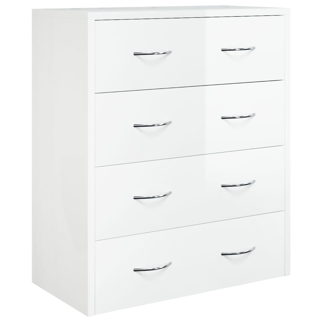 Aparador com 4 gavetas 60x30,5x71 cm branco brilhante