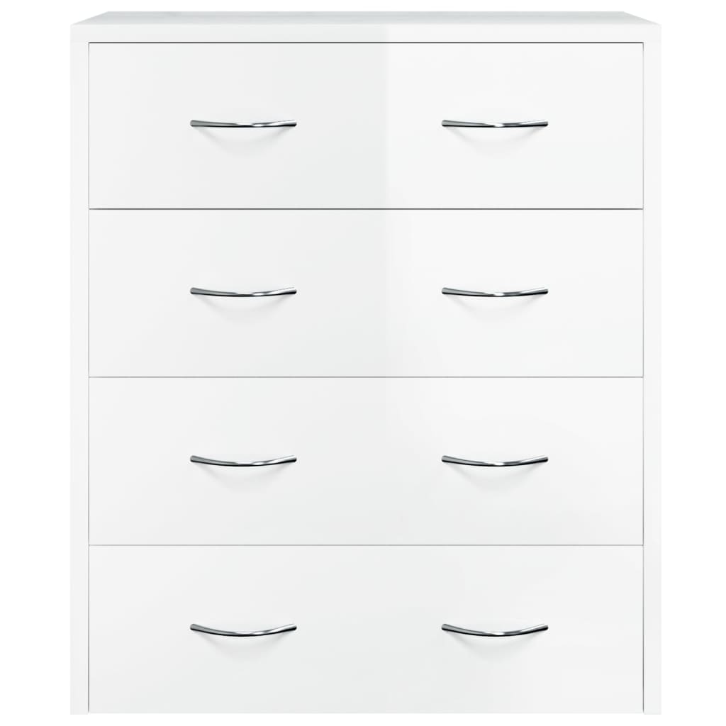 Aparador com 4 gavetas 60x30,5x71 cm branco brilhante