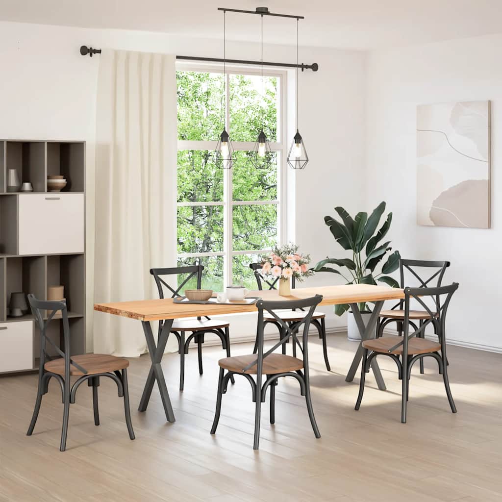 Pés para mesa de jantar em formato de x, 2 peças, antracite, 50x(72-73) cm, aço