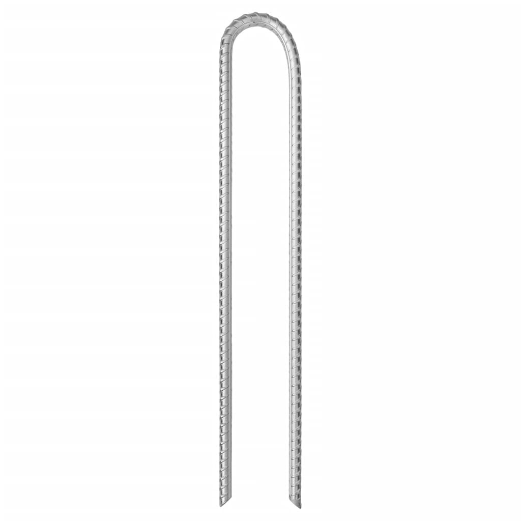 Estacas p/ tenda 12 pcs forma de u 37 cm ø10 mm aço galvanizado