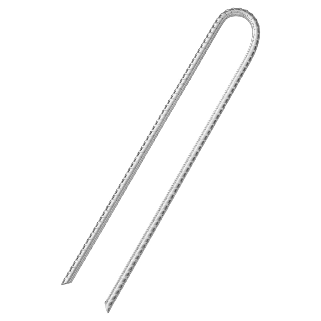 Estacas p/ tenda 12 pcs forma de u 37 cm ø10 mm aço galvanizado