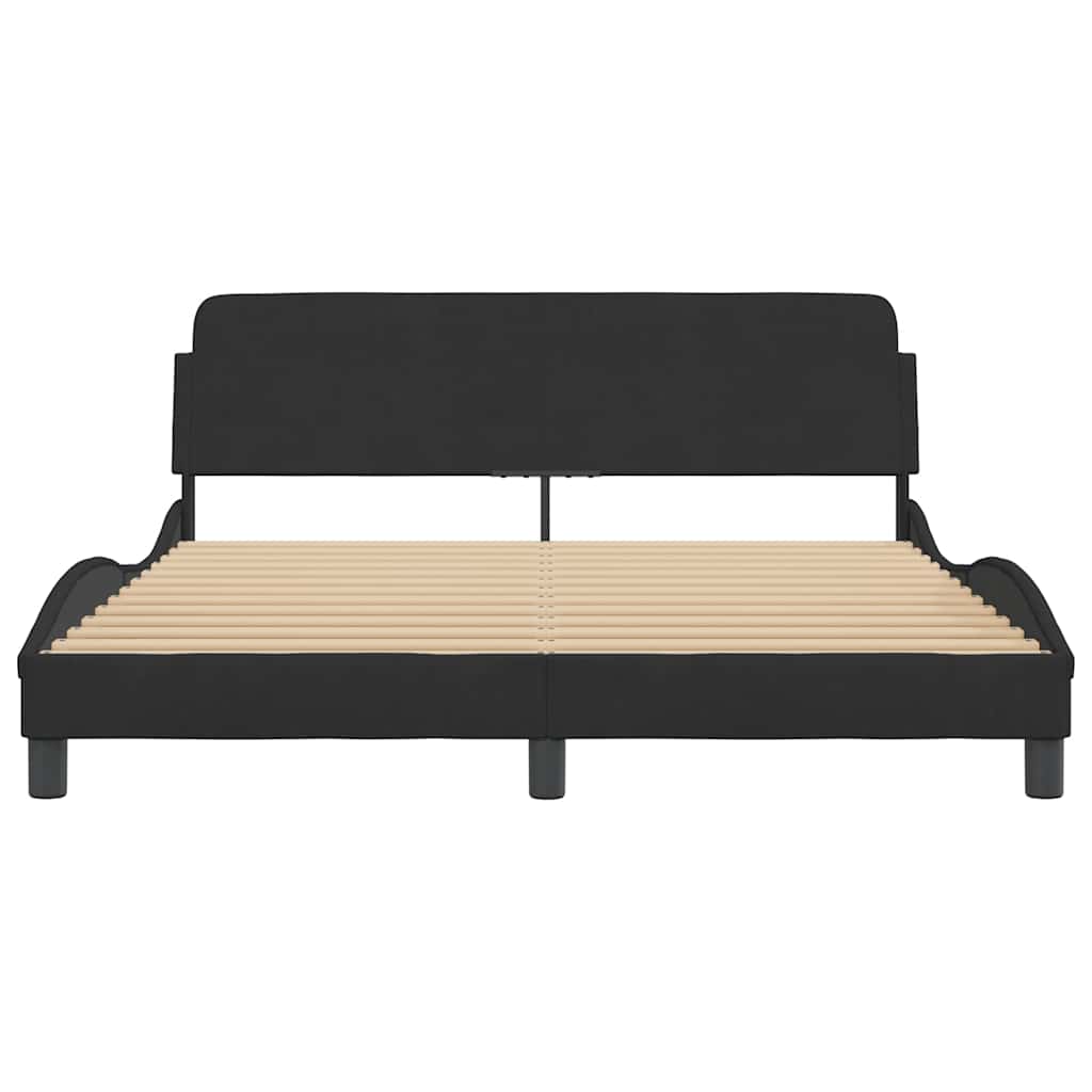 Estrutura de cama dover 160x200 cm veludo preto