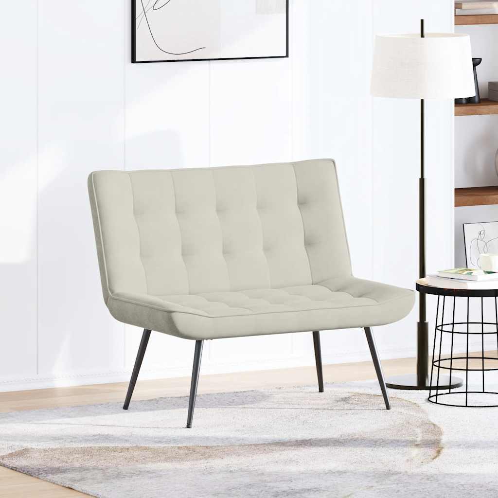 Banco 110x74x84 cm veludo cor creme