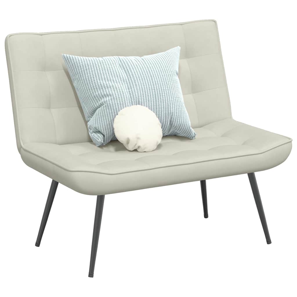 Banco 110x74x84 cm veludo cor creme