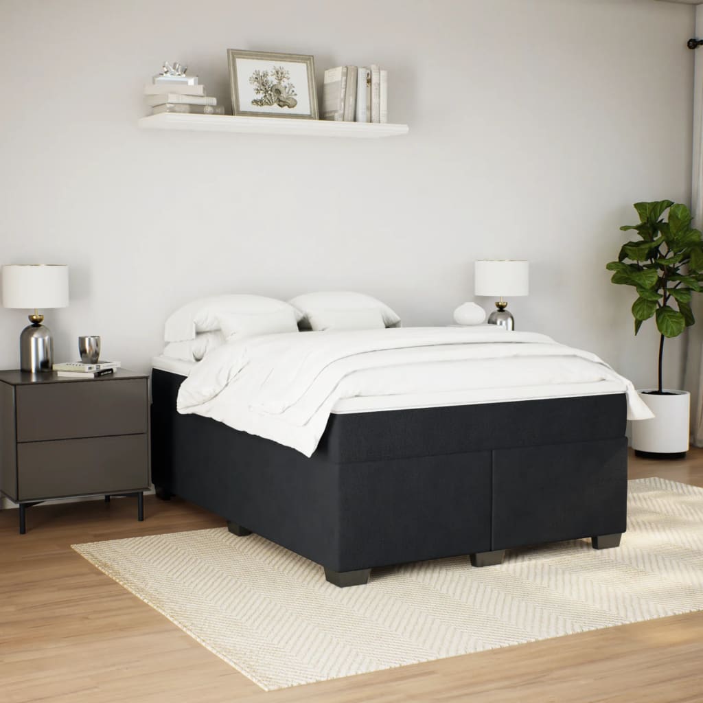 Cama com molas/colchão 160x200 cm veludo preto