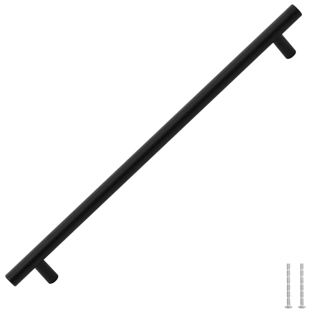 Puxadores para móveis 5 pcs 320 mm aço inoxidável preto
