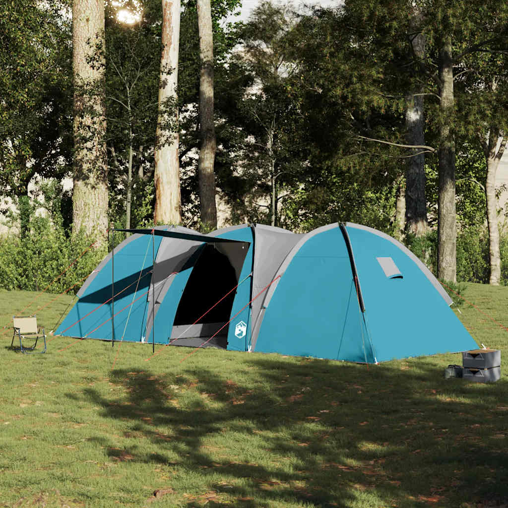 Tenda familiar em cúpula para 8 pessoas impermeável azul