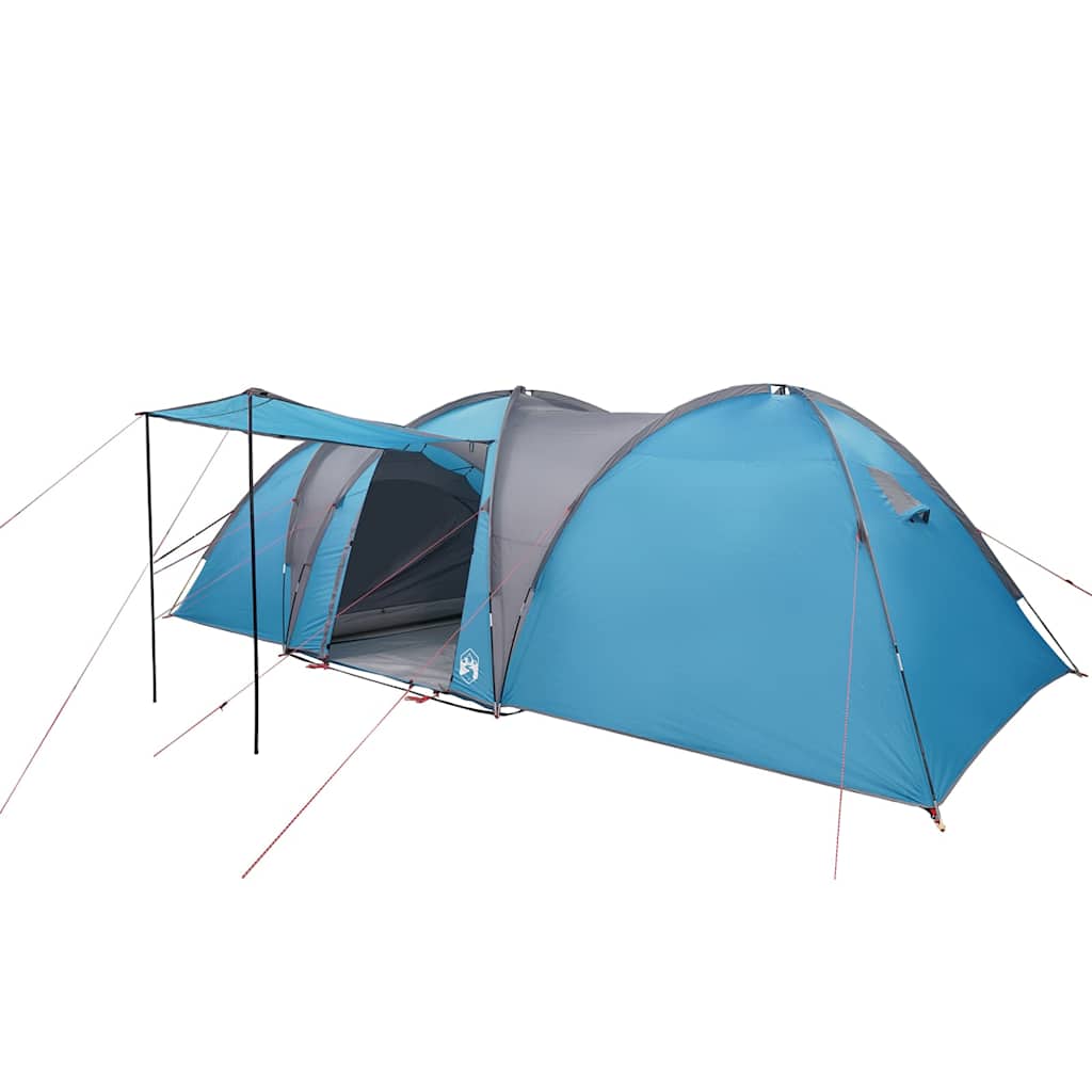 Tenda familiar em cúpula para 8 pessoas impermeável azul