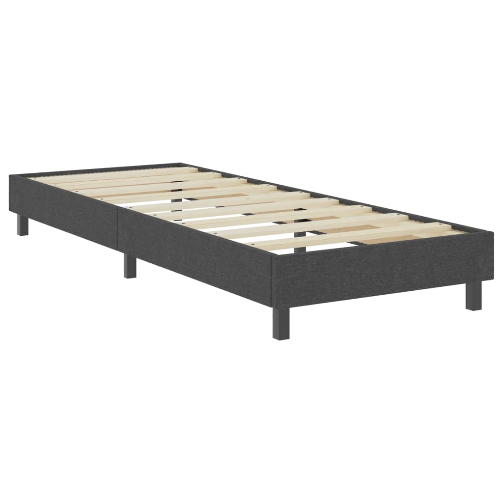Cama boxspring 100x200 cm tecido cinzento-escuro