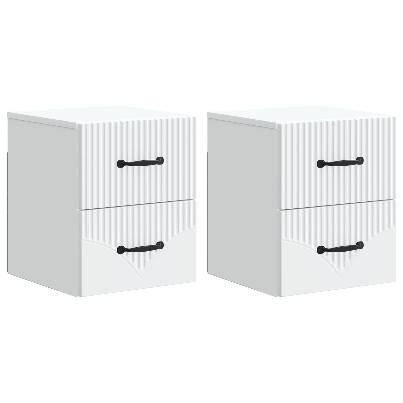 Gabinete de canto montado na parede 2 unid. branco